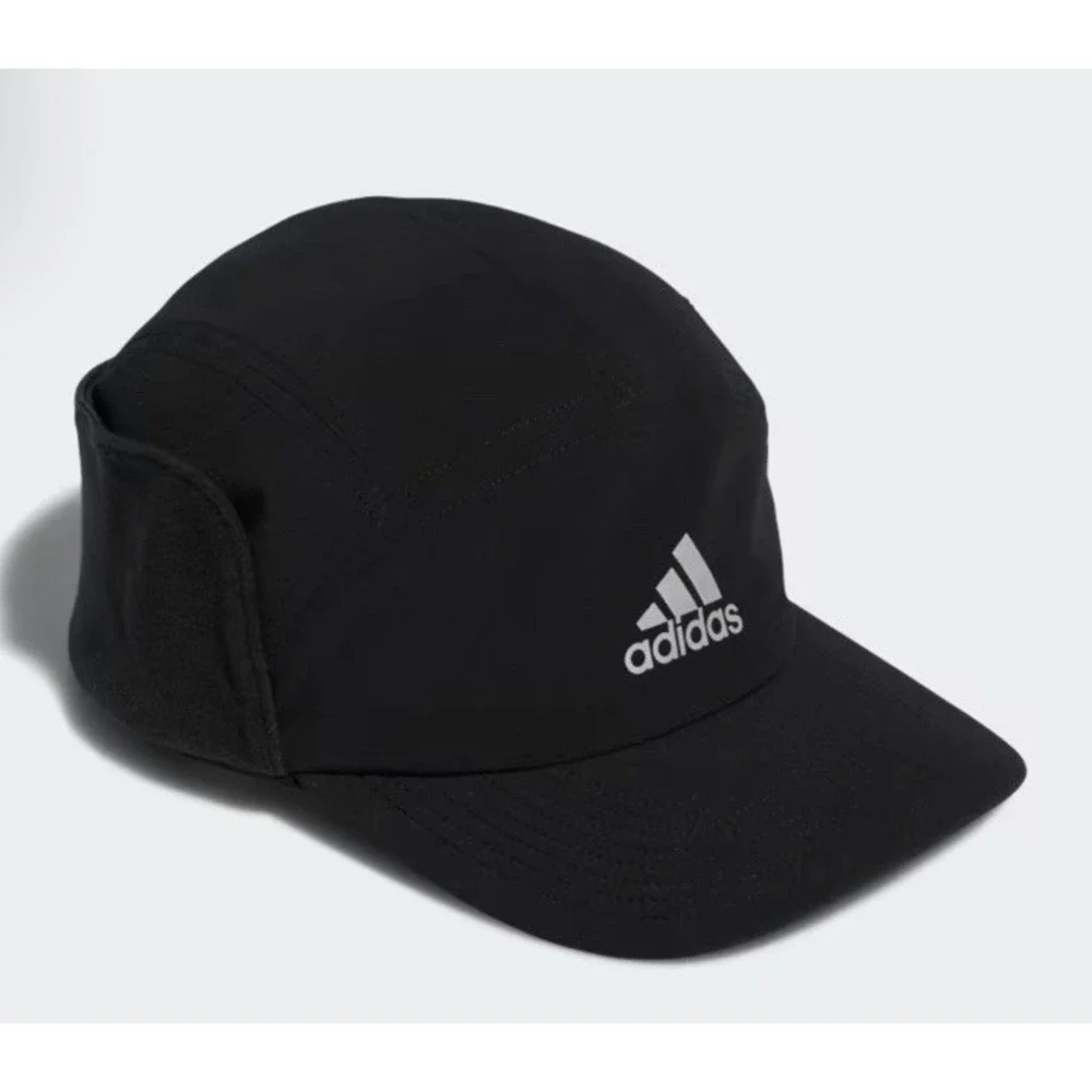 Adidas Superlite Earflap Cap Hat Fleece Lined Reflective Strips Running Hiking
